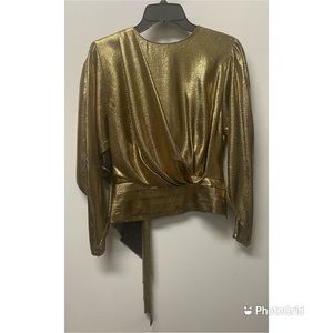 Ronny Kobo gold long sleeve top